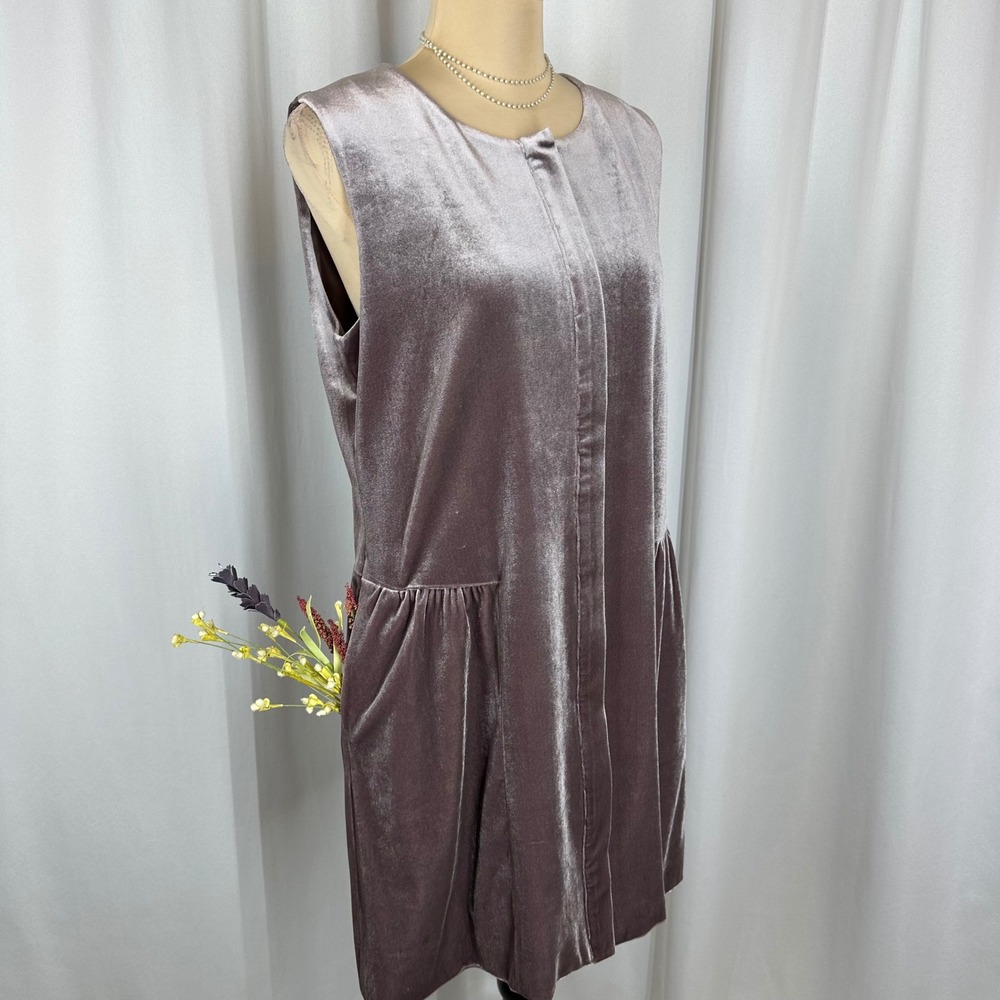 CROSBY by Mollie Burch Size S Mauve Velvet Drop Waist Mini Shift Dress